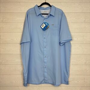 NWT Columbia Slack Tide Camp Shirt Size 3XT Blue Button Down PFG